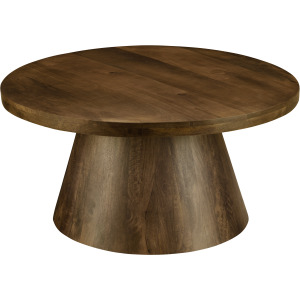 Brown Solid Wood Round Cocktail/coffee Table