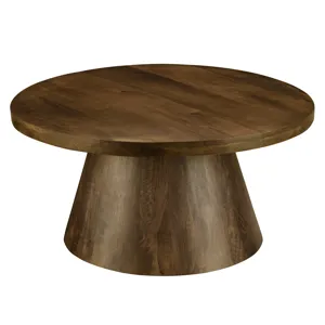 Brown Solid Wood Round Cocktail/coffee Table