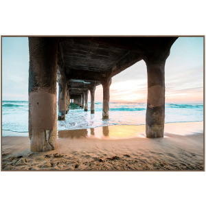 Pier Pressure Coastal Pier Beach Framed Print
