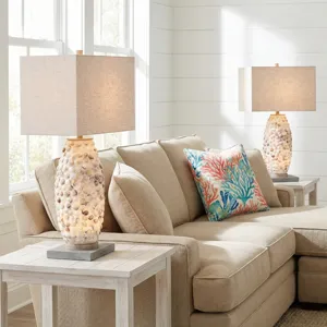 Pebble Cove Seashell Table Lamp, Set Of 2