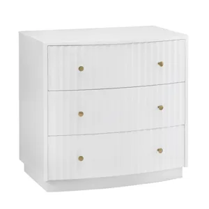 3-drawer White Accent Chest