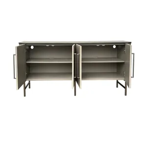 Gray And Black 4-door Sideboard/credenza