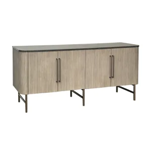Gray And Black 4-door Sideboard/credenza