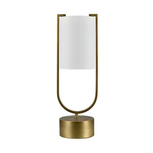 Gold Metal Table Lamp With Linen Shade