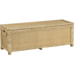 Tan Wood Storage Trunk