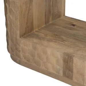 76 In. Oval Brown Solid Wood Grain Accent Console/sofa Table