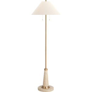 Resin Floor Lamp With Oat Linen Empire Shade