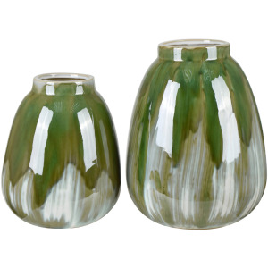 Cluett Green Vase Set Of 2