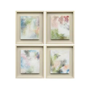 Pastel Cloudwork 4-piece Abstract Hand-painted Framed Wall Art Set