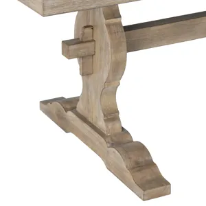 W Rectangle Tan Wood Dining Table