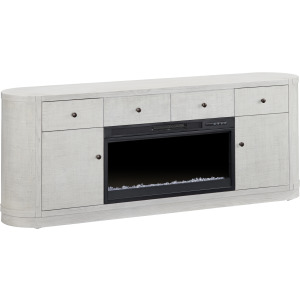 W White Oval Two Door Two Drawer Fireplace Sideboard