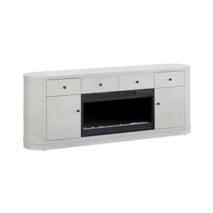 W White Oval Two Door Two Drawer Fireplace Sideboard