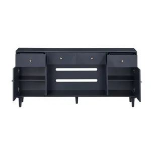 Navy Sideboard/credenza With Fireplace Insert