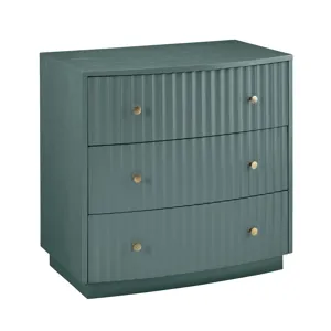 3-drawer Teal Accent Chest
