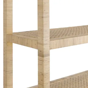 82.25 In. Tan Raffia 5 Shelf Etagere/bookcase