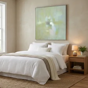 Subtle Glow Framed Abstract Canvas Wall Art