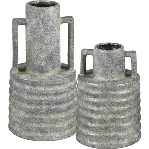 Bloomfield Modern Gray Ceramic Vase Set Of 2