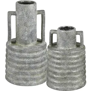 Bloomfield Modern Gray Ceramic Vase Set Of 2