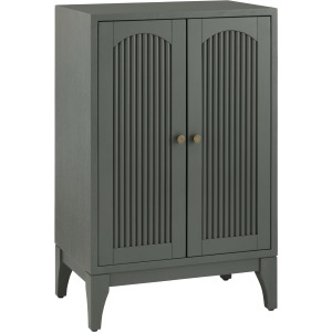Gray Wooden Two Door Accent Cabinet