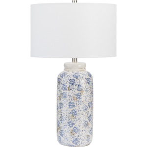Ceramic Table Lamp With Drum Linen Shade