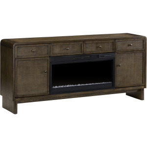 Brown Wood 2 Door Fireplace Sideboard