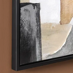 Malone Abstract Neutral Geometric Framed Canvas Wall Art