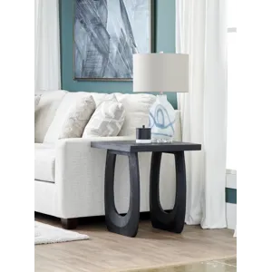 Square Solid Wood Black Wood Grain Accent/end Table