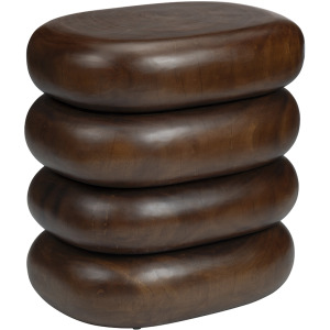 Solid Wood Brown Oval Accent/end Table