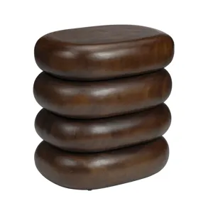 Solid Wood Brown Oval Accent/end Table