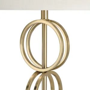 Metal Floor Lamp With Linen Oat Shade