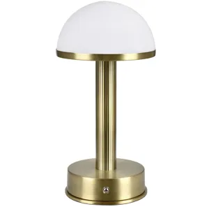Gold Metal Table Lamp With Gold Glass Globe Shade