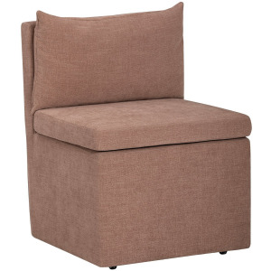 Set Of 2 Rust Upholstered Dining Chair With Castors