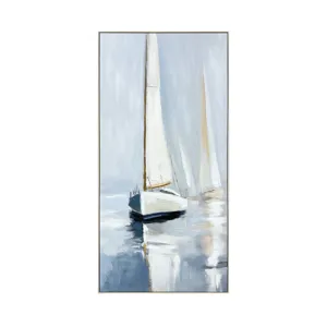 Calm Voyage Nautical Framed Canvas Wall Art