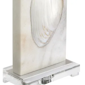 White Polished Crystal Table Lamp With White Linen Shade