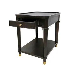 1-drawer Rectangular Rich Brown Hardwood Accent/end Table