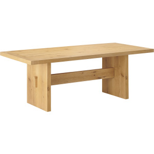 Round Tan Solid Wood Dining Table