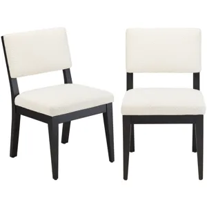 Set Of 2 Upholstered Solid Wood Dining/side Chair