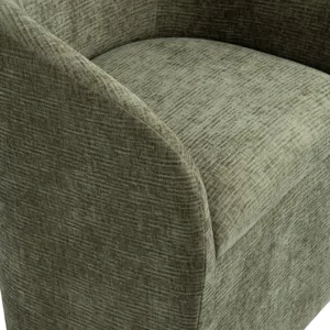 Set Of Two Green Upholstered Dining Chairs