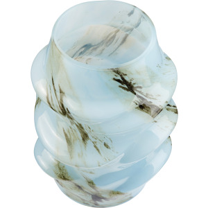 Valor Small Blue Ripple Glass Vase