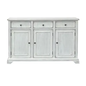 3-door, 3-drawer White Sideboard/credenza