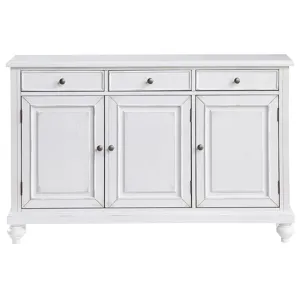 3-door, 3-drawer White Sideboard/credenza