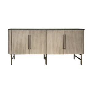 Gray And Black 4-door Sideboard/credenza