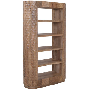 80 In. Rectangle Brown Solid Wood Grain 5 Shelf Etagere/bookcase