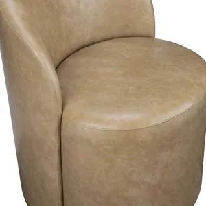 Set Of 2 Light Brown Vegan Leather Upholstered Dining Chairs