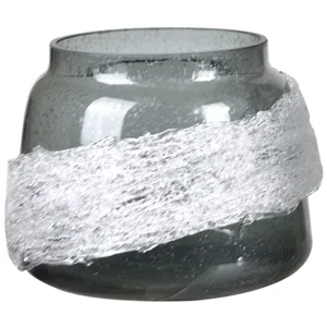 Angelo Small Gray And White Glass Vase