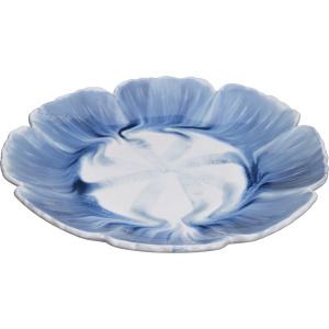 Raine 3-piece Blue & White Floral Petal Ceramic Wall Plate Set