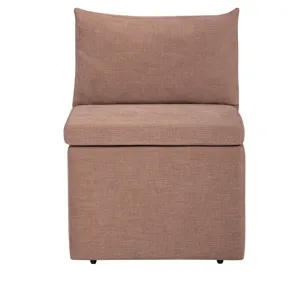 Set Of 2 Rust Upholstered Dining Chair With Castors