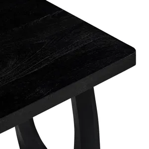 Square Solid Wood Black Wood Grain Accent/end Table