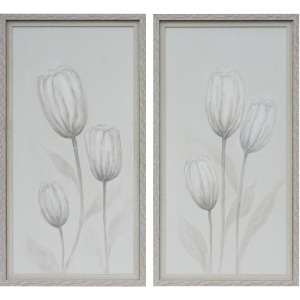 Camden 2-piece Tulip Neutral Framed Canvas Wall Art Set