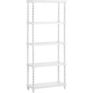 76 In. White Solid Wood 4 Shelf Etagere/bookcase